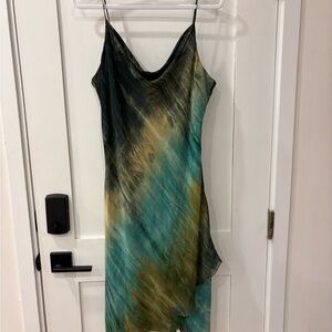 Y2K cowl neck midi dress